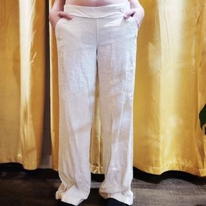 Candie's Sailor Style Linen Pants Small Ivory